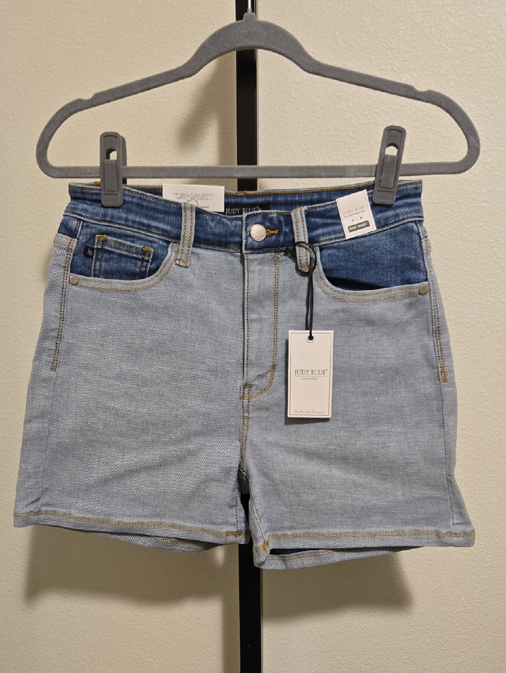 Judy Blue High Waist Color Block Shorts NWT - Picture 4 of 8